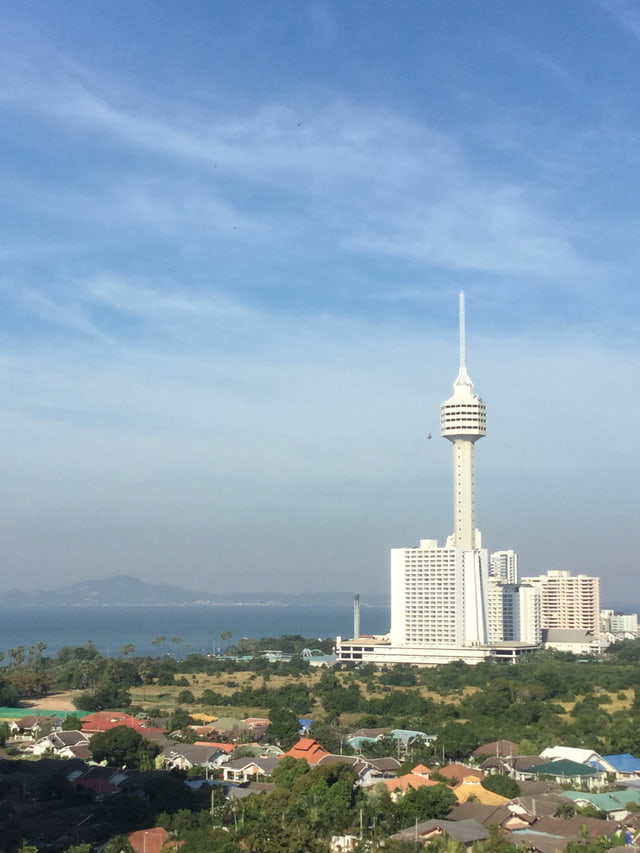 Archive photograph: Pattaya Park Tower above coastal buildings with Ko Laan beyond